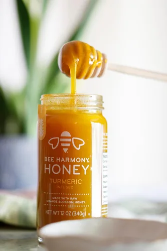 Vista 4 de Bee Harmony Miel con infusión de cúrcuma, 12 onzas, paquete de 2