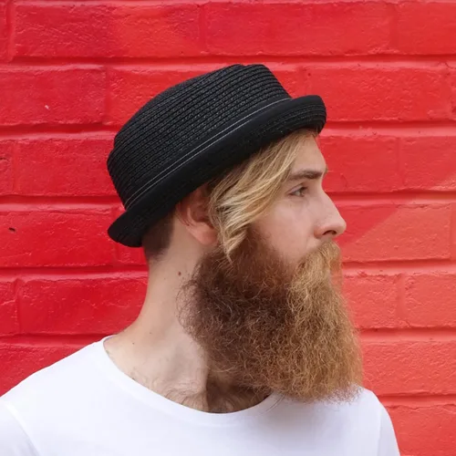 Vista 2 de DASMARCA Sombrero de cerdo retro de paja de papel de verano para hombre