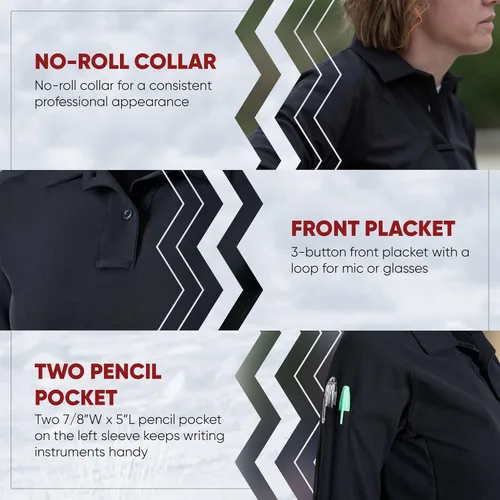 Vista 3 de Vertx Polo de manga larga Coldblack para mujer