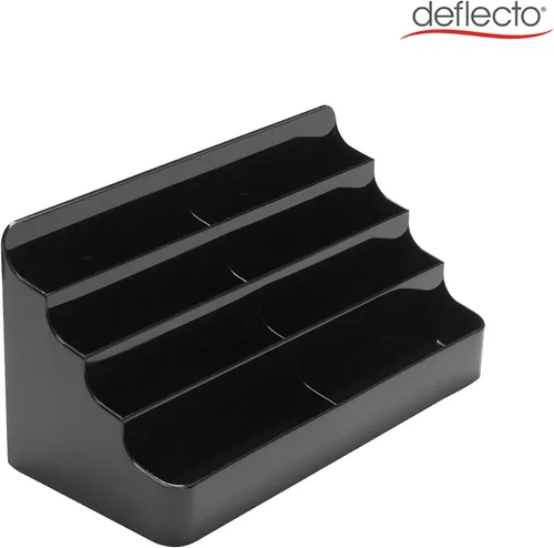 Vista 4 de deflect-o 70804 - Tarjetero de escritorio, capacidad para 400 tarjetas, color negro