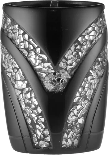 Vista 12 de Zahari Home Sinatra - Vaso de baño para cepillos de dientes y pasta de dientes, organizador de brochas de maquillaje, color negro
