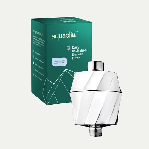 Vista 2 de AquaBliss Filtro de ducha revitalizante HD - Última filtración de alto rendimiento. 2x Vitamina C, minerales para cabello exuberante, piel y uñas