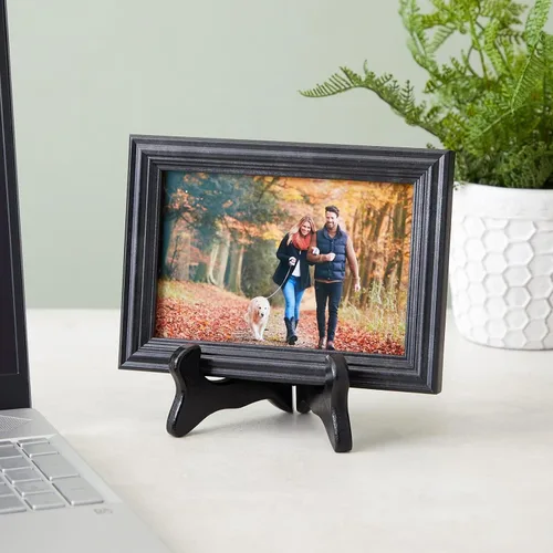 Vista 2 de Juvale Soportes de platos de madera para exhibición, soportes para platos para exhibir artículos coleccionables, soportes para fotos y obras de arte