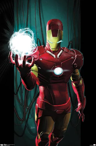 Vista 15 de Trends International Marvel Comics - Iron Man - Póster de pared energético, 14.725 x 22.375 pulgadas, versión enmarcada en madera de granero
