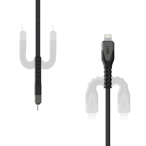 Vista 7 de URBAN ARMOR GEAR UAG - Cable USB-C a Lightning de núcleo de Kevlar resistente de 5 pies, 30 W, certificado MFi, cargador rápido reforzado