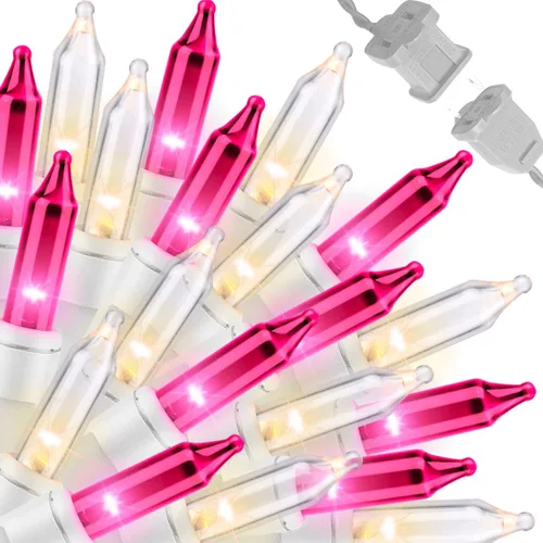 Vista 21 de LAMPHOME Guirnalda de luces LED de estrella roja, blanca y azul, 20 luces LED de hadas con cable transparente, 3 AA impermeables, 8 modos, luces