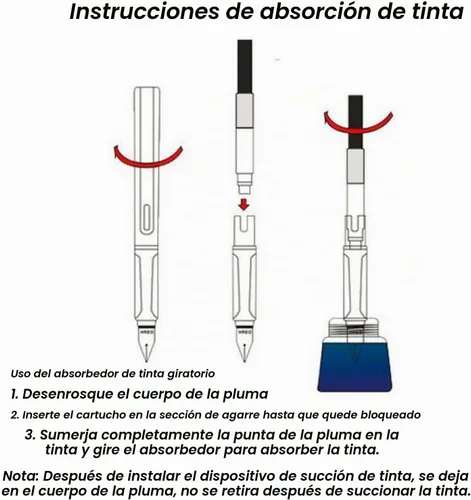 Vista 7 de 82 Pluma estilográfica - Barril de material acrílico, plumín extrafino de iridio con convertidor de tinta, pluma de escritura suave, diseño clásico