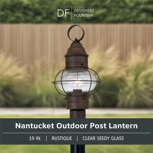 Vista 2 de Designers Fountain 1766-RT Nantucket - Farol de poste para exteriores, 10 pulgadas, Rustique