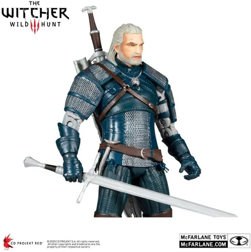 Vista 2 de McFarlane Toys The Witcher Geralt of Rivia (Viper Armor: Teal) Figura de acción de 7 pulgadas con accesorios