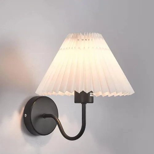 Vista 6 de Farol nórdico de pared para interiores, elegante aplique de pared de noche con pantalla de lino para dormitorio y sala de estar