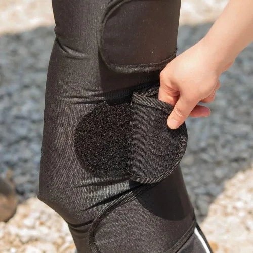 Vista 9 de Dura-Tech Botas de envío de caballos con forro polar Tamaño grande Color negro Cobertura completa de las piernas, resistente 600D Ripstop