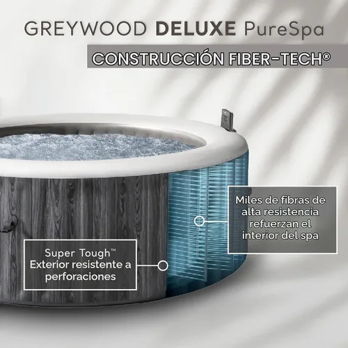 Vista 7 de INTEX PureSpa - Bañera de hidromasaje inflable para 4 personas con cubierta