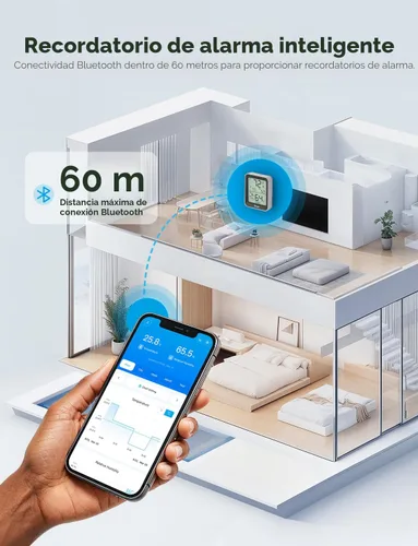 Vista 5 de Govee Higrómetro Digital Higrómetro Interior Termómetro de Habitación H5075, Medidor de Temperatura y Humedad Bluetooth con Control Remoto