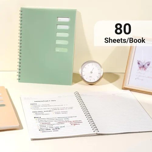 Vista 4 de Yoment 4 cuadernos en espiral de 8.5 x 11 pulgadas para la escuela de trabajo, cuadernos grandes con líneas A4 para mujeres, cuadernos de diario