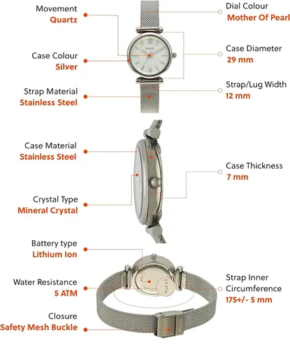 Vista 5 de Fossil Carlie Mini Reloj casual de cuarzo de acero inoxidable para mujer