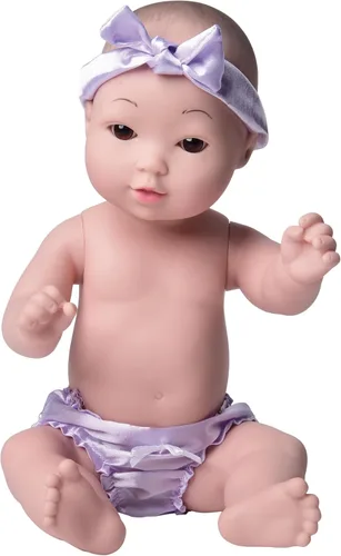 Vista 3 de Constructive Playthings Muñeca de bebé tierna de 12 pulgadas, asiática con manta, modelo: UNI-204