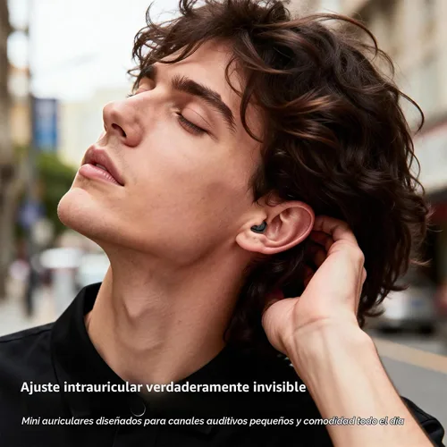 Vista 3 de Xmenha Flat Sleep - Mini auriculares invisibles pequeños y diminutos inalámbricos Bluetooth auriculares para dormir, audífonos micro más pequeños