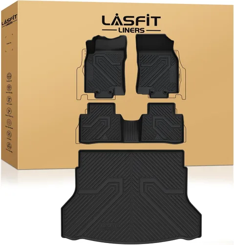 Vista 11 de LASFIT Alfombrillas de Piso Compatibles con Nissan Armada 2017-2018 / Infiniti QX56 2011-2013 / Infiniti QX80 2014-2018, TPE Para Todo Clima Ajuste