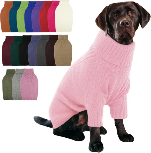Vista 48 de IECOii Suéter de perro salchicha de cuello alto para perros pequeños, medianos y hembras, elástico y transpirable, abrigo de punto cálido, para Negro
