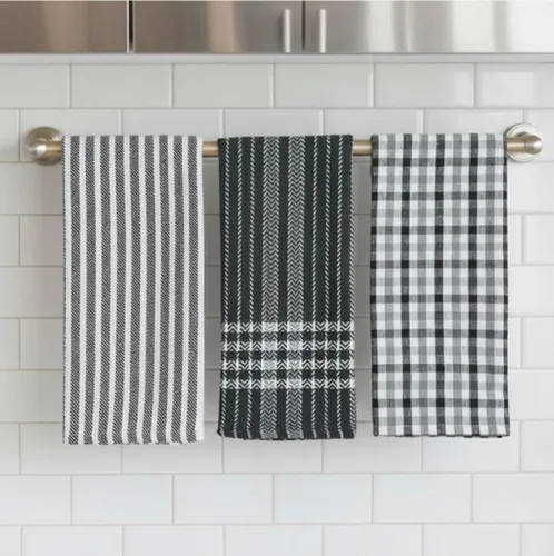Vista 7 de Diamond Weave - Juego de 4 paños de cocina neutros sólidos, 100 % algodón, secado suave, ultra absorbente, juego de 4 multiusos, para uso diario