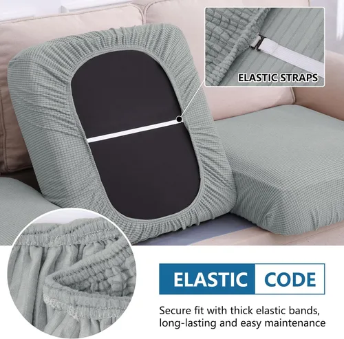Vista 13 de hyha Fundas impermeables para sofá seccional, fundas de cojín Beige