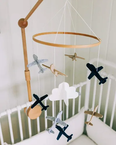 Vista 3 de Móvil para cuna de bebé – Móvil colgante de madera para cuna, decoración de guardería para niños y niñas, regalo perfecto para ducha