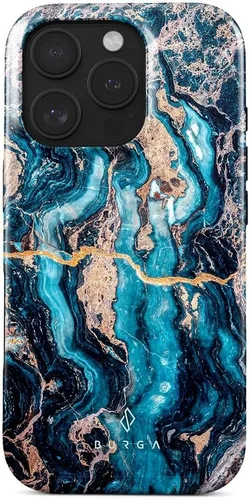 Vista 31 de BURGA - Funda p/teléfono compatible con iPhone 13 Pro, carcasa rígida híbrida de 2 capas + Funda protectora de silicona, almendras latte a lunares