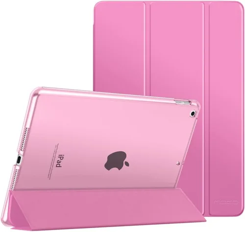 Vista 21 de MoKo - Funda compatible con iPad 2019, fina, ligera, inteligente, carcasa, cubierta de soporte con protector trasero traslúcido esmerilado 1-Oro Rosa