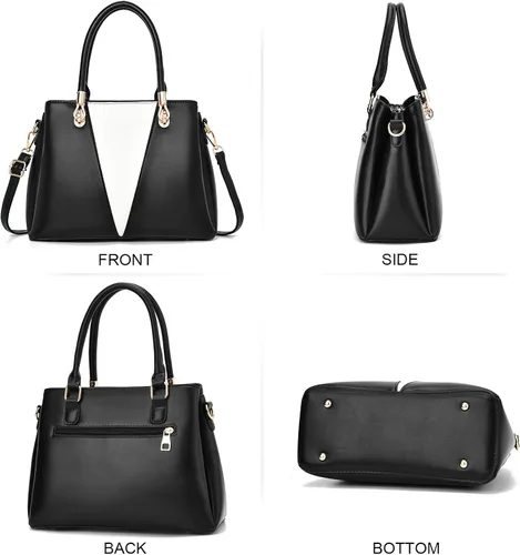 Vista 3 de Bolsos de mano de piel sintética para mujer bolsos de hombro con asa superior