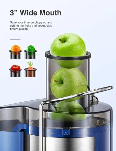 Vista 2 de QCen Máquina centrífuga del exprimidor azul y paquete de la botella de cristal 6PCS
