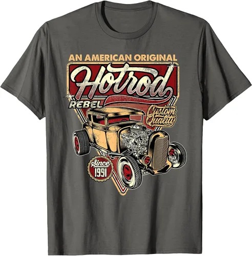 Vista 58 de Camiseta vintage Hot Rod Speed and Power para hombre Asphalt Grey