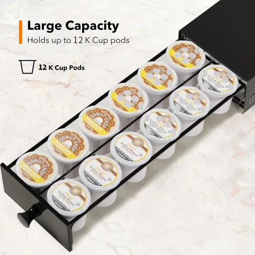 Vista 5 de SICHEER - Cajón Organizador de Almacenamiento para Tazas K Soporte para Tazas K Organizador de Cápsulas de Café Soporte Bandeja para Tazas K Estante