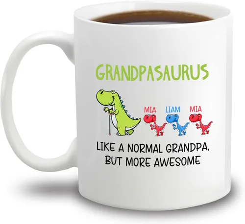 Vista 7 de Tazas con fotos personalizadas para abuelo, regalo para el mejor abuelo del mundo, taza de café personalizada para abuelo, taza para abuelos