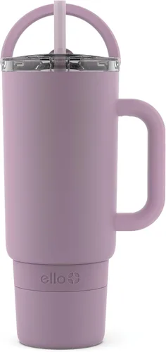 Vista 13 de Ello Port Taza de 30 oz con asa de transporte y mango integrado Botella de agua reutilizable de acero inoxidable con aislamiento al vacío