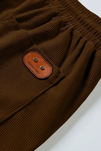 Vista 8 de JMIERR Pantalones de pana para hombre, cintura con cordón elástico, pantalones de deporte cónicos, pantalones cargo pantalones de senderismo
