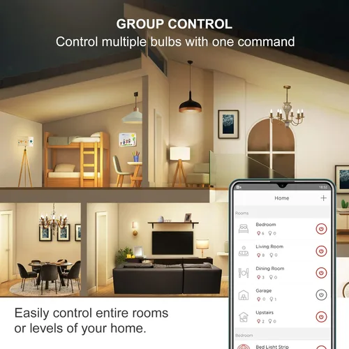 Vista 5 de Sengled Zigbee - Bombillas inteligentes, requiere concentrador inteligente, funciona con SmartThings y Echo con hub integrado, control de voz