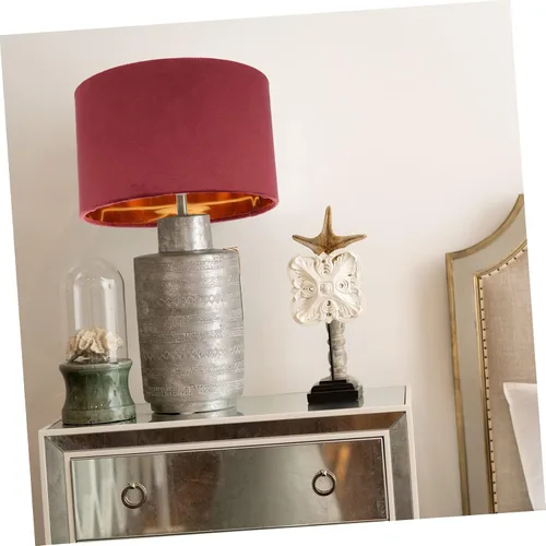 Vista 6 de Pantalla de tela artesanal para lámpara decorativa de terciopelo, para sala de estar