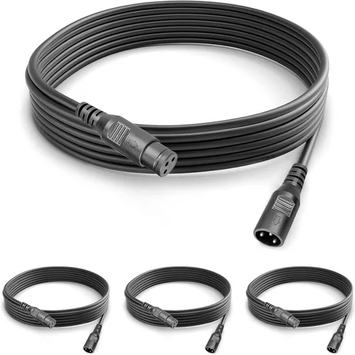 Vista 5 de MAD OWL Cable de conexión XLR macho hembra XLR de 3 pines, cable XLR de 10 pies 9.8 ft, conectores de extensión de cable DMX macho y hembra, cable