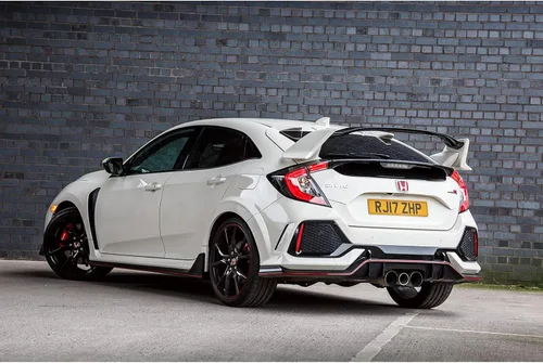 Vista 2 de Alerón para Honda Civic 5Dr Hatchback 2016-2021, ABS pintado negro brillante y blanco estilo Type-R ala divisora de maletero trasero