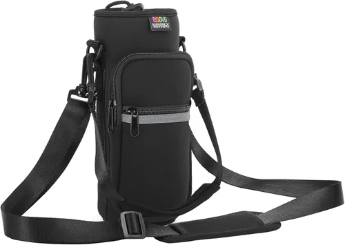 Vista 64 de Nuovoware Soporte para botella de agua con correa, 20-40 oz, negro carbón Negro (Charcoal Black)