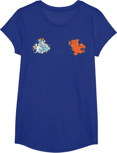 Vista 71 de Camiseta de gato ángel y diablo sentado en tu hombro Nerd Kitten, Negro