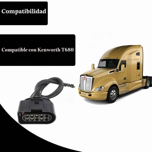 Vista 2 de Conector de coleta para faros delanteros Kenworth T680, conector de coleta de faro halógeno