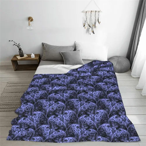 Vista 6 de Manta de microforro polar ultra suave con patrón de murciélago para cama, sofá y sofá, gruesa 50 x 40 pulgadas