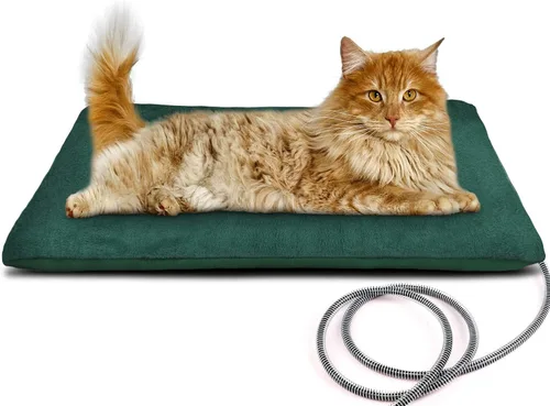 Vista 11 de Almohadilla térmica para mascotas al aire libre para gatos y perros, tapete calefactable para gato y perro con temperatura automática, almohadilla