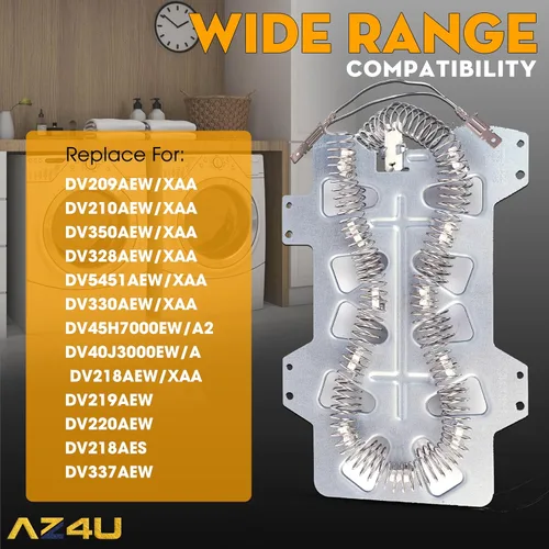 Vista 4 de Elemento calefactor de secador AZ4U reemplaza para Samsung DV209AEW/XAA