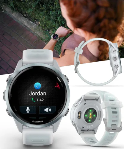 Vista 6 de Garmin Forerunner 570 1.654 in Advanced GPS Running & Triathlon Smartwatch AMOLED Display Training & Recovery Cloud Blue Aluminium w/Translucent