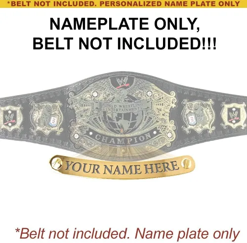 Vista 2 de Figures Toy Company Placa de identificación personalizada compatible con cinturón de réplica de campeonato WWE Undisputed versión 2 para adultos