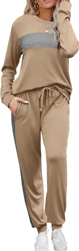 Vista 5 de HOTOUCH Conjunto de dos piezas para mujer, de manga larga, cuello redondo, sin botones y pantalones largos, sudadera de moda 2023