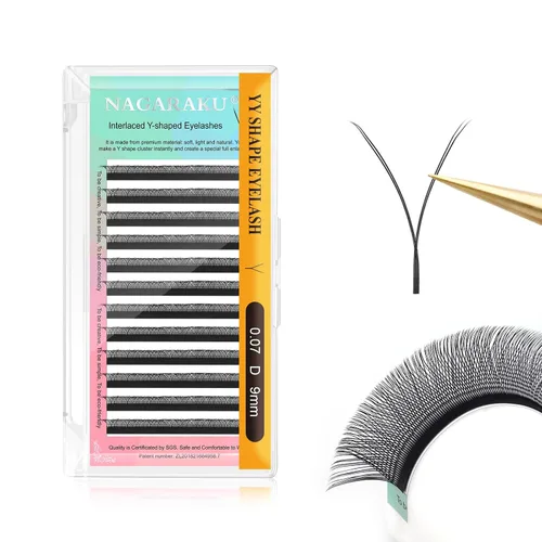 Vista 61 de NAGARAKU YY - Extensiones de pestañas, suministros Y, Lash 4D, Easy Fan, pestañas cruzadas de volumen ruso, pestañas YY, tejidas a mano, malla