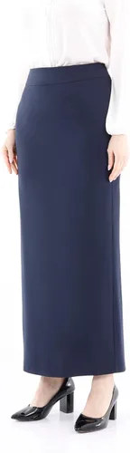 Vista 2 de G-Line Faldas de tubo modestas para mujer, estilo casual, talla grande, cintura alta, con abertura, longitud al tobillo, falda larga elástica